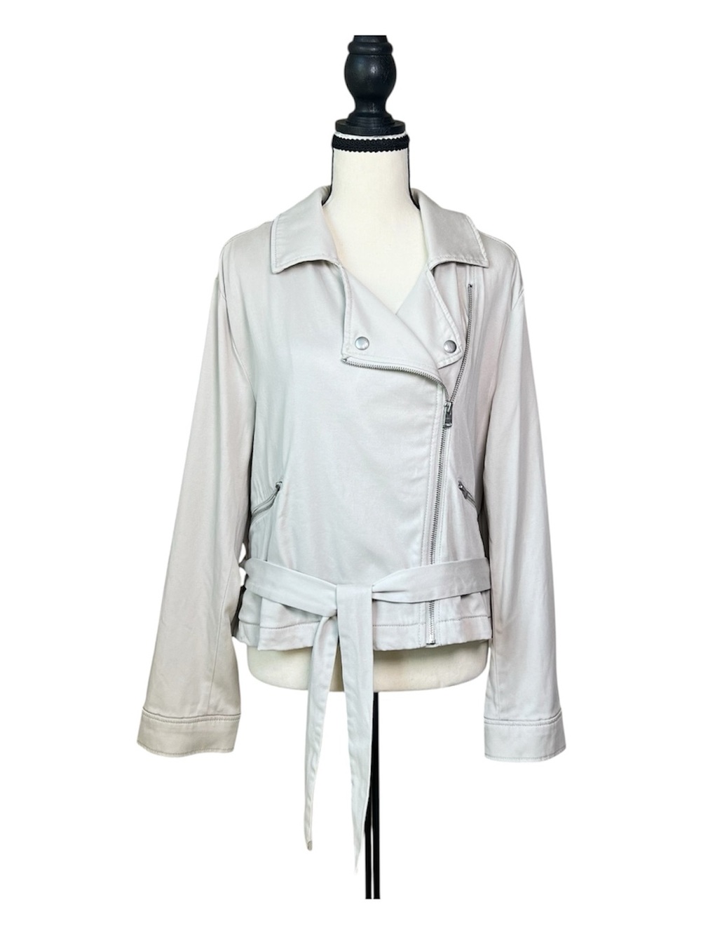 Express Tan Tencel Lyocell Moto Belted Jacket Women's Size Large